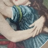 Ръчно ушит гоблен Мадам Рекамие, Стара картина, снимка 3 - Гоблени - 32504563