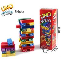 Jenga UNO Stacko | Блокчета УНО за строене. Eдна невероятна игра, снимка 5 - Образователни игри - 43764539