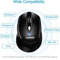 Безжична мишка LeadsaiL за лаптоп, 2.4G, снимка 3 - Други - 43250750