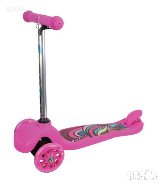 Тротинетка за момиче Фуксия с LED осветени колела S_1194917, снимка 1