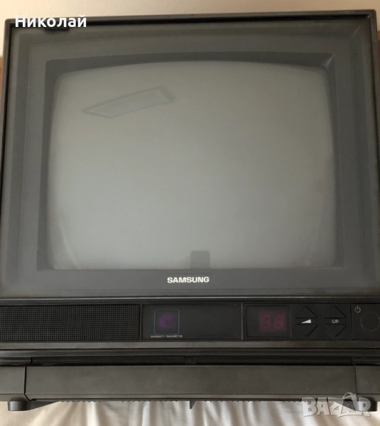 Телевизор Samsung CX-348ZME, работещ перфектно, ретро, портативен, подходящ за кабелна, дистанционно, снимка 1