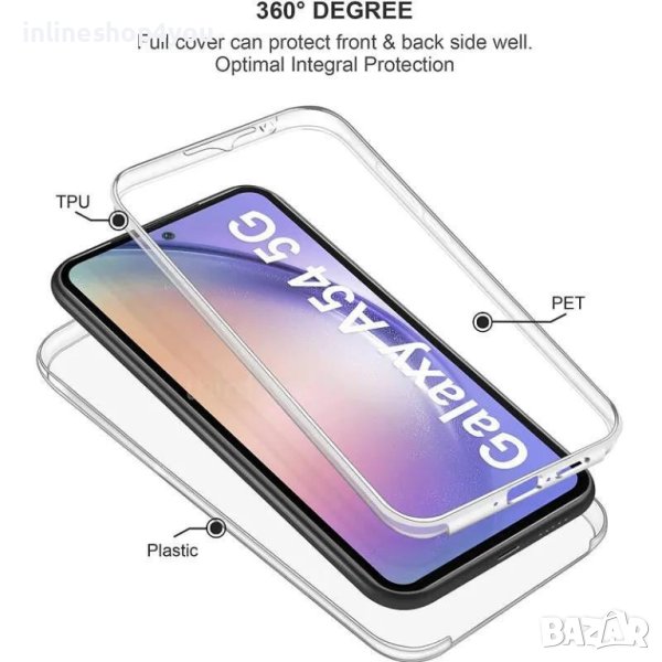 Прозрачен 360° Градуса Кейс Samsung Galaxy A14 4G 5G | A34 | A54, снимка 1