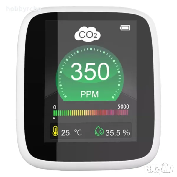 DM1308, Мини монитор за качеството на въздуха CO2, влага и температура, снимка 1