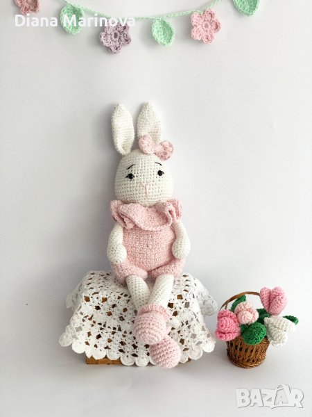 Детска играчка зайче, ръчна изработка, плетени играчки, подарък за момиче, снимка 1