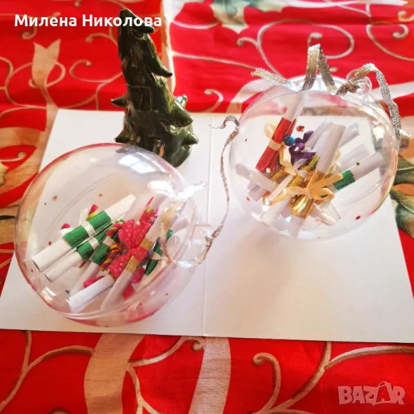Топка с коледни късмети, късметчета, Коледа, снимка 1