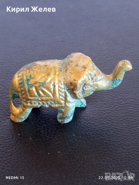 Старо бронзово слонче много красиво с орнаменти рядко за КОЛЕКЦИОНЕРИ 51055, снимка 1