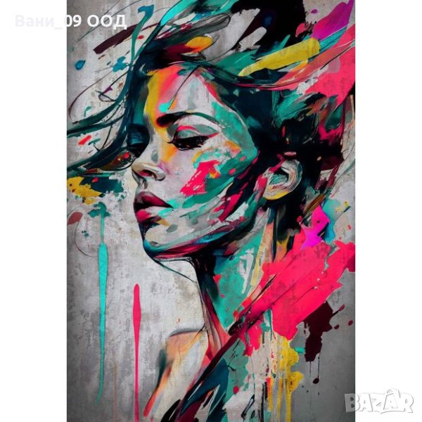 100см! Голяма картина-канава в абстрактен стил, снимка 1