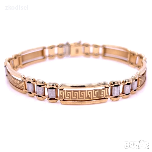 Златна мъжка гривна 15,08гр. 22,0см. 14кр. проба:585 модел:33446-1, снимка 1