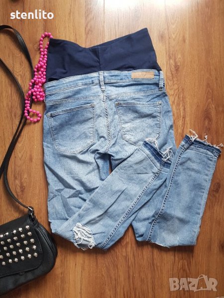 Накъсани дънки за бременни H&M Мama Skinny High Rib р-р 36, снимка 1