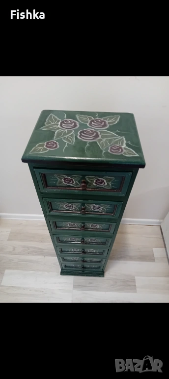 Винтидж комод „Седмица“ (Semainier) – Автентичен Изумруд, снимка 1