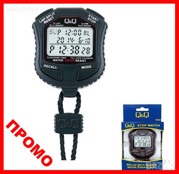 НОВ ПРОФЕСИОНАЛЕН ХРОНОМЕТЪР Q&Q HS45J. ПРОФЕСИОНАЛНИ СПОРТНИ ХРОНОМЕТРИ STOPWATCH, снимка 1