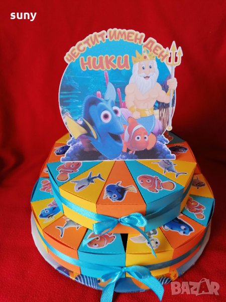 Картонена торта с рибки, снимка 1