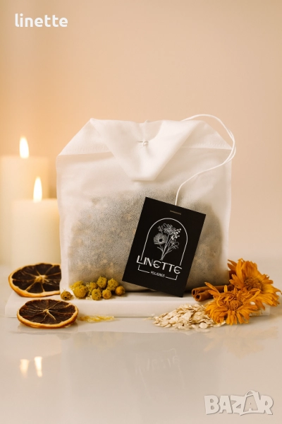 Цветна билкова смес и соли за вана в ХЛ чаена торбичка-Оригинален подарък за любим човек, снимка 1