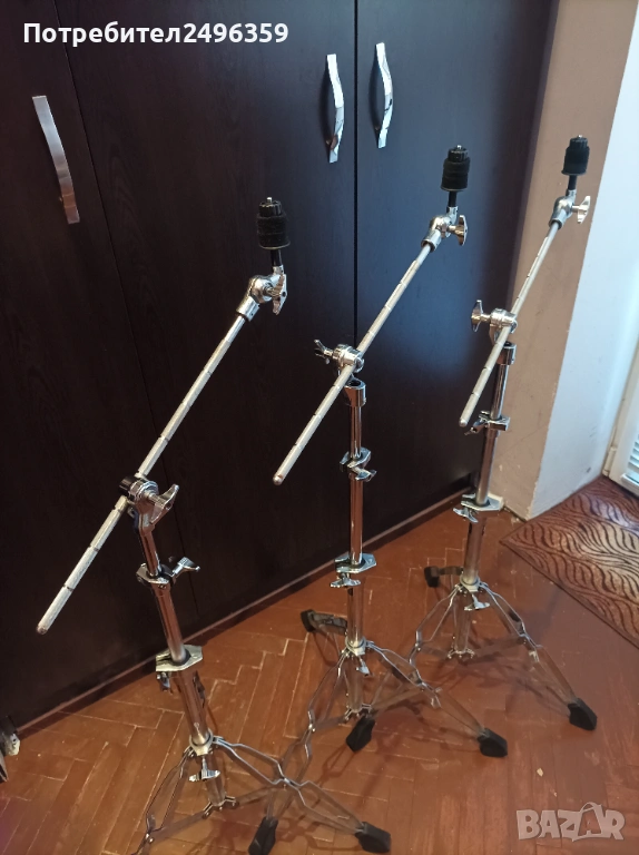 3 стойки за барабани и фус-машина, снимка 1