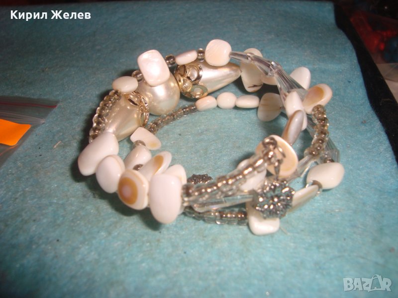 МОДЕРНА АРТ СЕДЕФЕНА с МЪНИСТА ЛЯТНА ГРИВНА ПЛАЖНО БИЖУ ХЕНД МЕЙД 27128, снимка 1