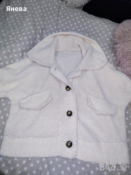 Бяло дамско палто, снимка 1