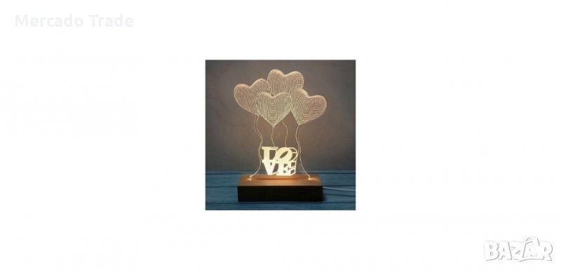 LED лампа, Три цвята, Сърца, снимка 1