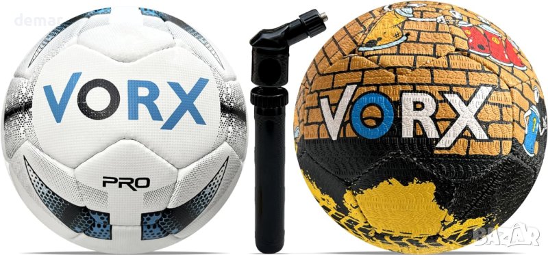 Футболна топка VORX 2 части, размер 5, с помпа, снимка 1