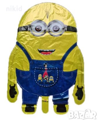 миньон миньоните minions с тиранти балон фолио фолиев хелий или въздух парти рожден ден, снимка 1