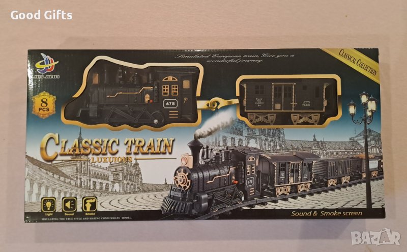 Ретро Детско влакче, 8 части със звуци и светлини, снимка 1
