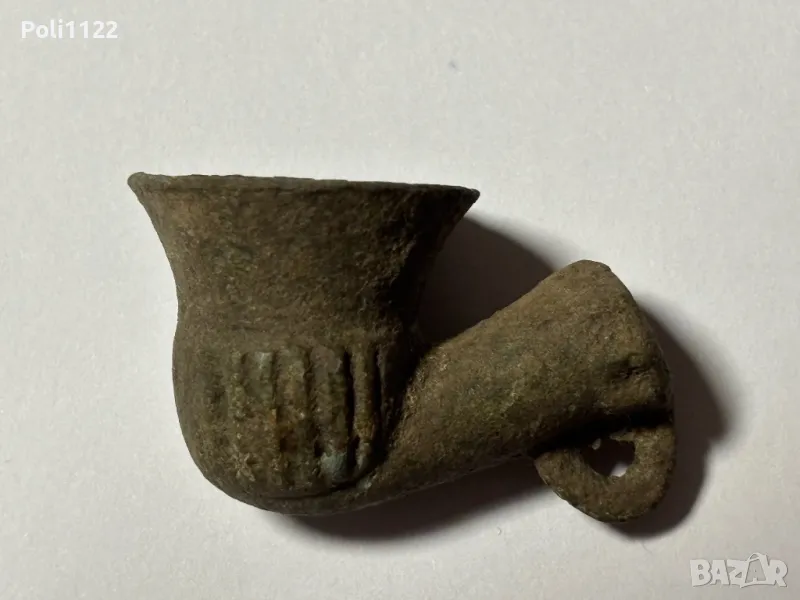 Османска бронзова лула, снимка 1