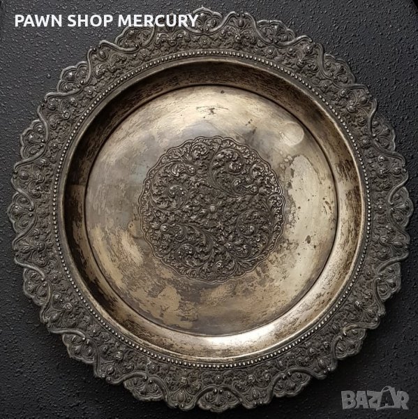 Продавам азиатска сребърна чиния от края на 19 век, снимка 1