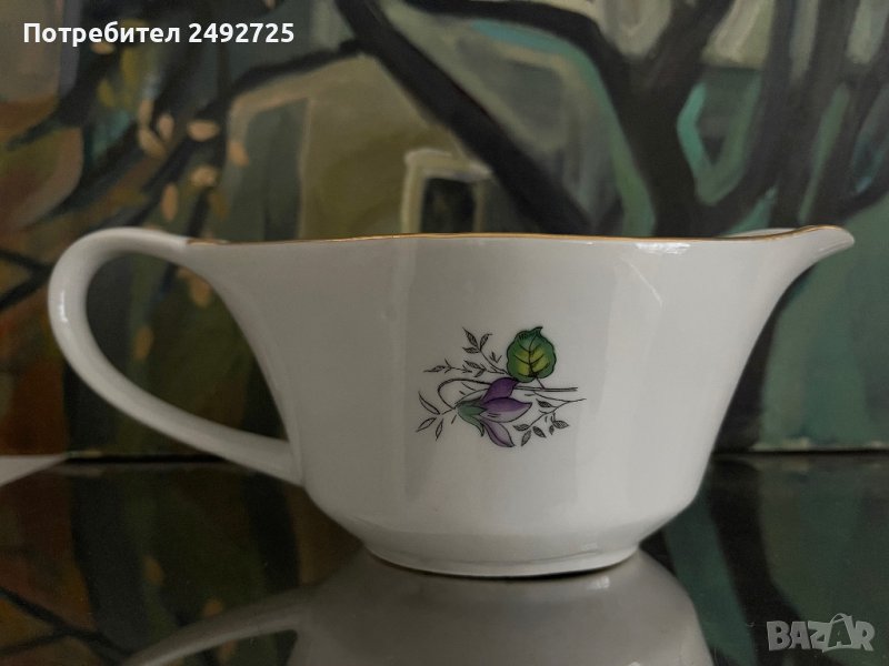 Сосиера теменужка, виолетка, порцелан, снимка 1