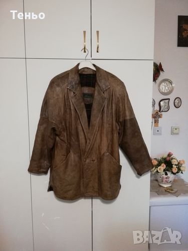 Дамско кафяво кожено яке, снимка 1