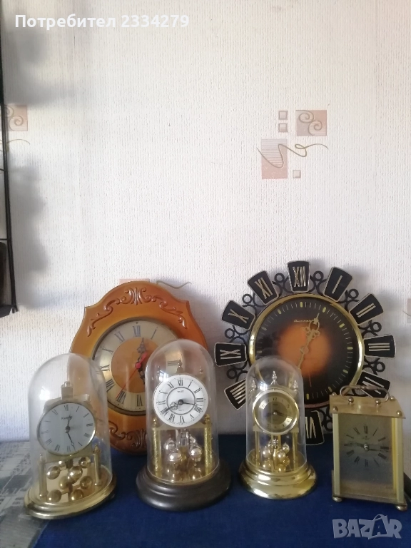 Стари електромеханични каминни и стенен часовник. , снимка 1