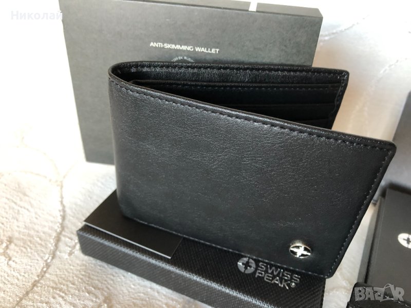 Кожен портфейл Swiss Peak с RFID защита против сканиране, в подаръчна кутия, луксозен бизнес подарък, снимка 1