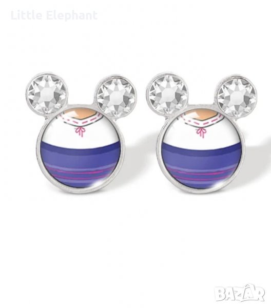 Sale Сребърни обеци колекция Дисни,Мики Маус,glass,purple/нови, снимка 1