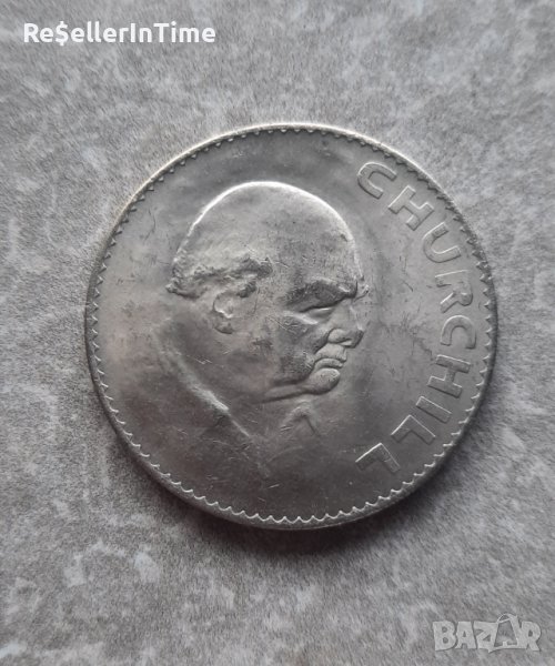 Възпоменателна монета 1 Crown - Elizabeth II Churchill, снимка 1