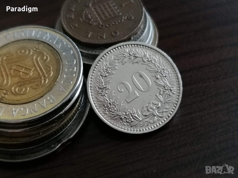 Монета - Швейцария - 20 рапен | 1993г., снимка 1