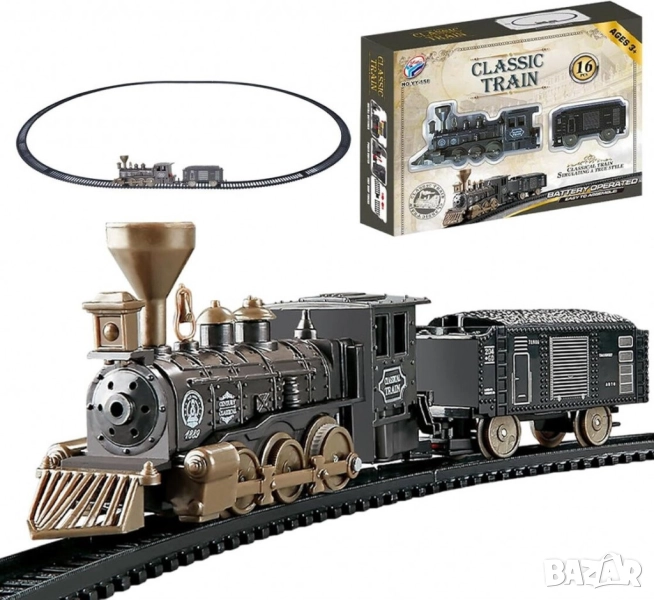 Класически ретро влак с релси - 16 части, снимка 1