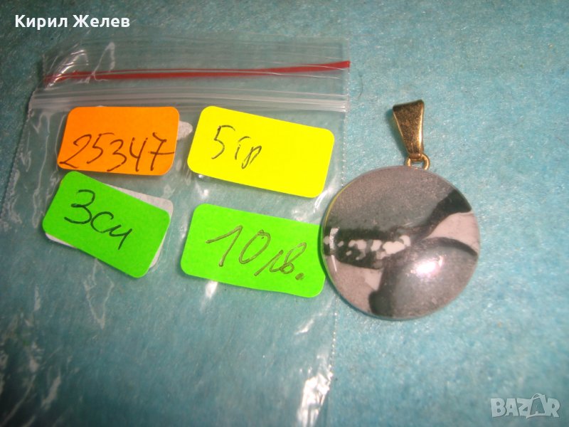 LIMOGES ВИНТИДЖ МАРКОВ ПОЗЛАТЕН ПОРЦЕЛАНОВ АРТ МЕДАЛЬОН МАРКИРАН БИЖУ УНИКАТ 25347, снимка 1