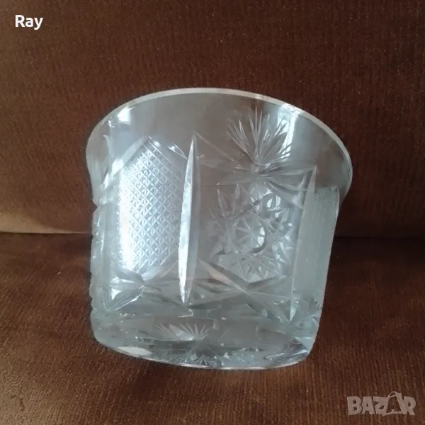Кристална купа за ядки,Нова, от 70-те, снимка 1