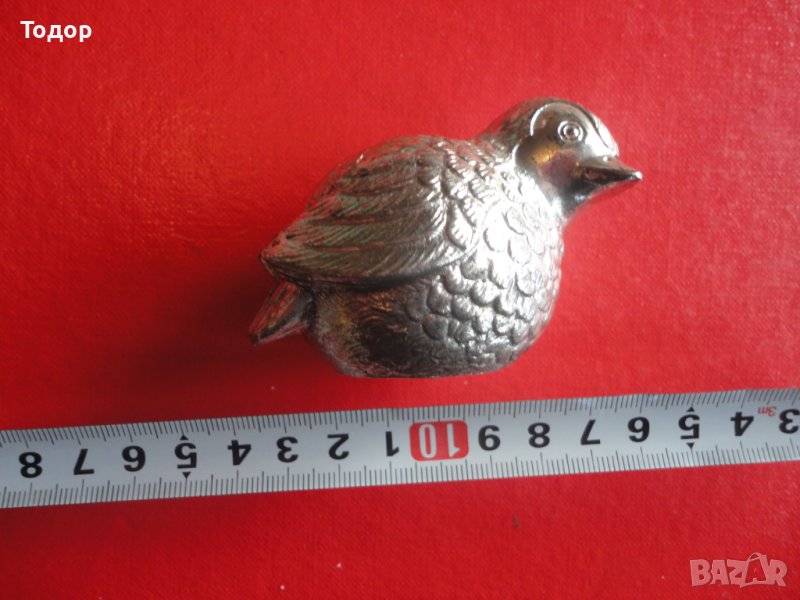 Невероятна бронзова солница пиперница врабче 2, снимка 1