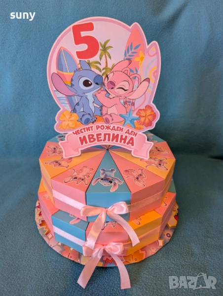 Картонена торта Стич, снимка 1