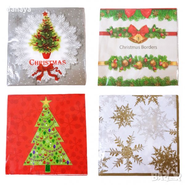 2525 Коледни салфетки за маса, двупластови, 20 броя в пакет, снимка 1