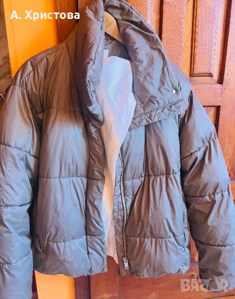 H&M Olive green puffer jacket, снимка 1