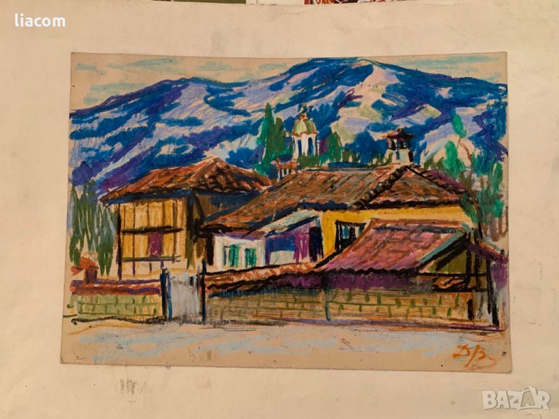 Картина ДИМИТЪР ВЪЛКАНОВ пастел, снимка 1