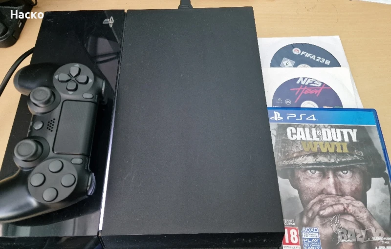 Ps4 fat 500gb + 3 игри джойстик PlayStation 4, снимка 1