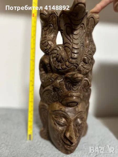 Азиатска дървена маска със змии, снимка 1