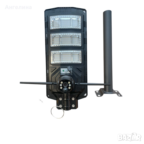Интелигентна 2 в 1 улична соларна лампа с вградена 5MP камера – 1800W мощност, 360° покритие и нощно, снимка 1