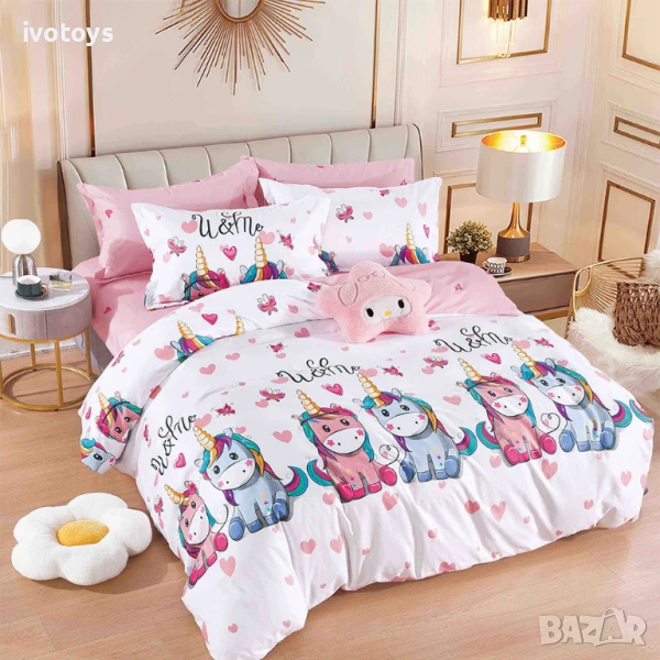 Двулицево спално бельо (размер за приста), 4 части - Модел WS17937, снимка 1