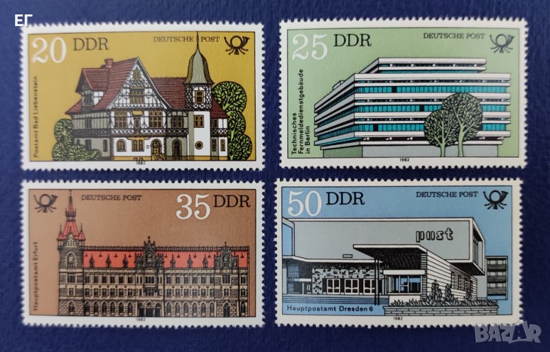 ГДР, 1982 г. - пълна серия чисти марки, архитектура, 1*49, снимка 1
