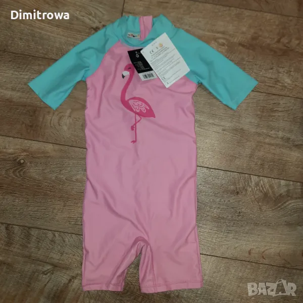 р-р 110-116см детски цял бански с UV защита за момиче, снимка 1