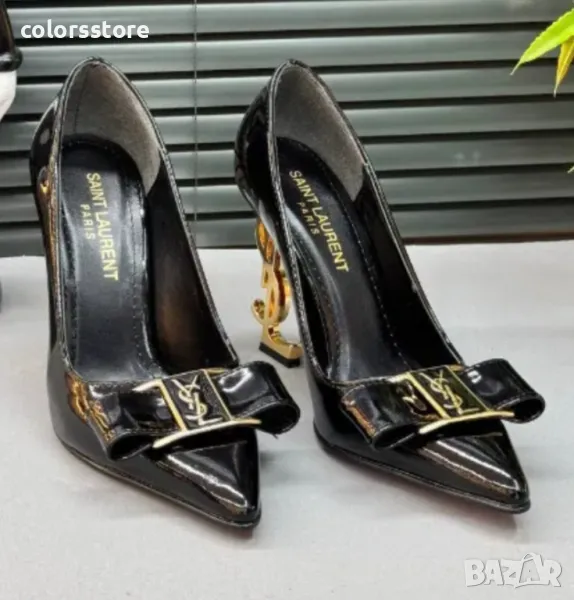 Обувки на ток черен лак YSL/VL-S14, снимка 1