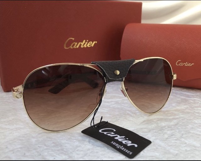 Cartier унисекс мъжки слънчеви очила с кожа и дървени дръжки 3 в 1 в  Слънчеви и диоптрични очила в гр. Пловдив - ID28356030 — Bazar.bg