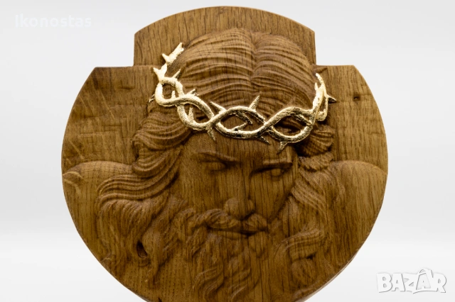 Позлатена дъбова икона „Страданията на Исус Христос“, снимка 5 - Икони - 53222856